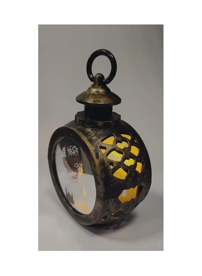 فانوس رمضان عيد معلق عتيق مع شمعة LED للمنزل فانوس شموع عتيق لليلة مهرجان رمضان للديكور الداخلي والخارجي (عتيق، 1) - Image 2
