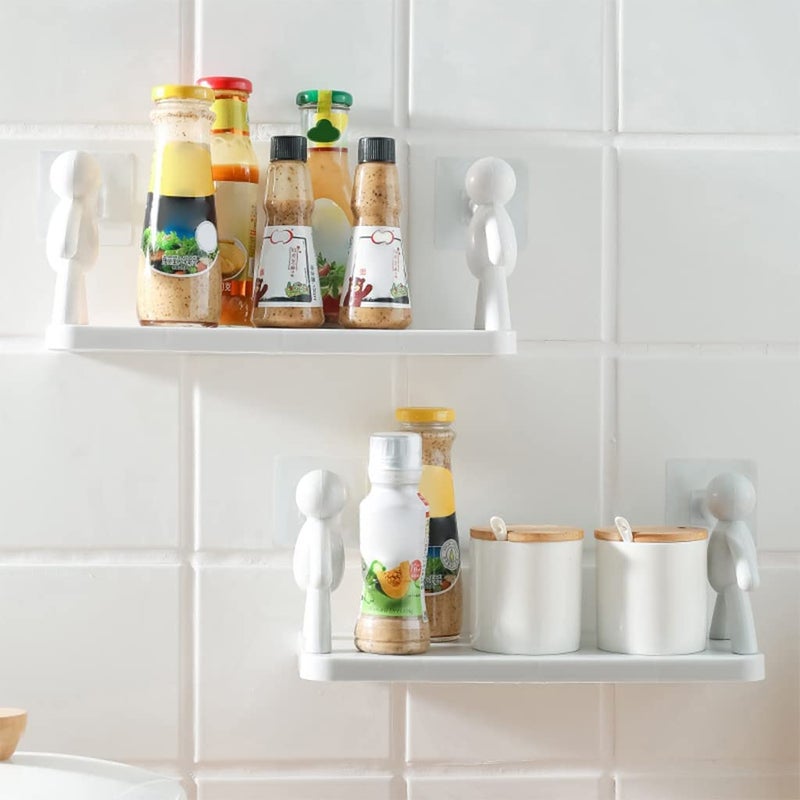EBOFAB Plastic Multipurpose Bathroom Accessories Kitchen Bathroom Shelf Wall Holder Storage Rack Organizer - Image 3