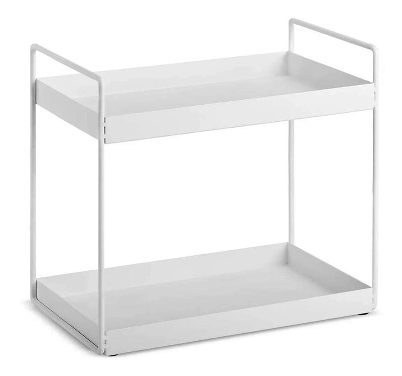 Cri8Hub Premium 2-Tier Standing Kitchen Rack, Heavy Metal Bathroom Countertop Storage Rack, Dish Rack for Kitchen Organizer, Spice Rack, Corner Self,Storage Shelf,Cosmetic Shelf Rack, (White) - Image 1