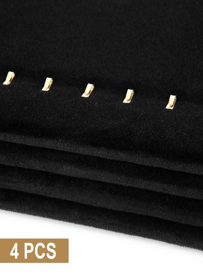 CertBuy 4 Pack Black Velvet Necklace Display Stands for Selling Jewelry Necklace Display Stand with 17 Hooks Jewelry Storage Holder for Chain - Image 3