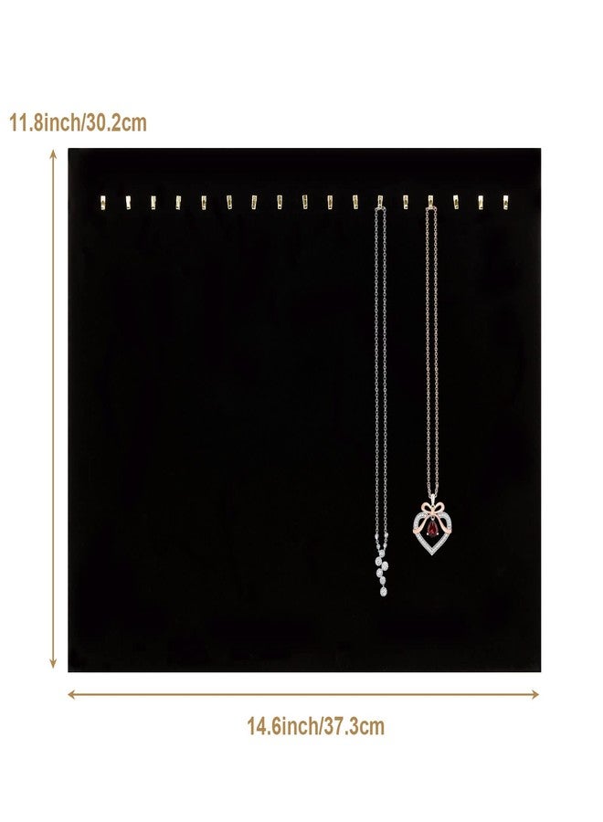 CertBuy 4 Pack Black Velvet Necklace Display Stands for Selling Jewelry Necklace Display Stand with 17 Hooks Jewelry Storage Holder for Chain - Image 2
