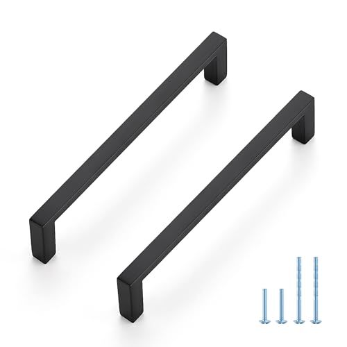 JOY DECOR 30 Pack Cabinet Pulls – Slim Square Bar, 5 Inch Hole Center, Matte Black Solid Build | Modern Look | Easy Install | fits Kitchen Drawer & Dresser - Image 1