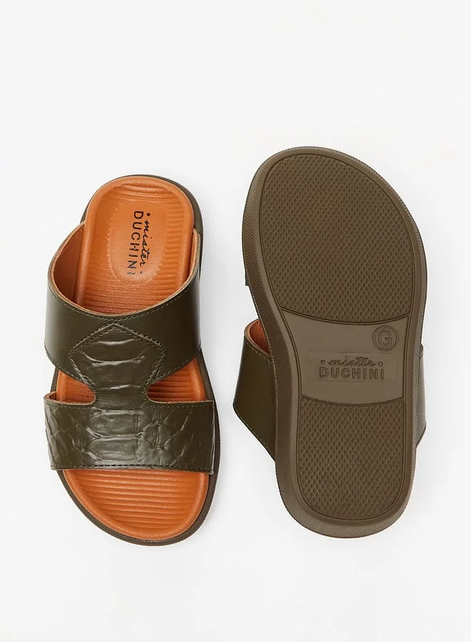 Mister Duchini Boys Textured Slip-On Arabic Sandals