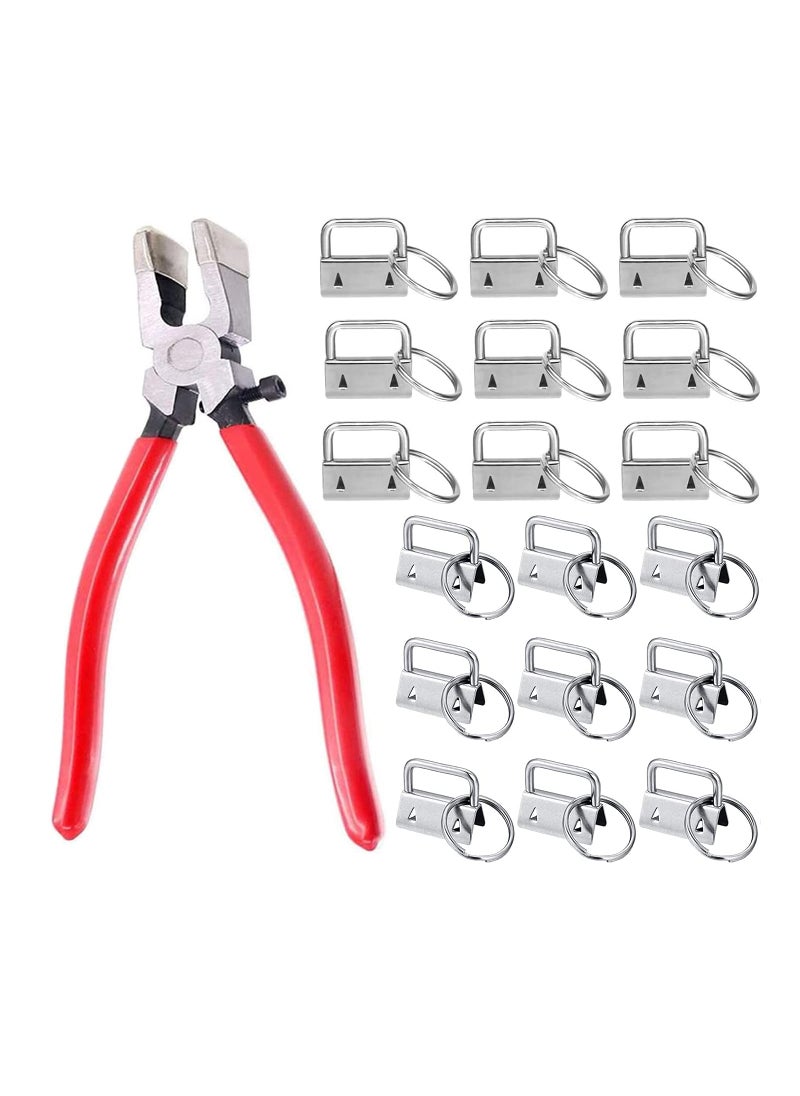 Prerrysurpasse Prerrysurpasse 60Sets 1 Key Fob Hardware with 1Pcs Key Fob Pliers Glass Running Pliers Tools with Jaws Studio Running Pliers Attach Rubber Tips Perfect for Key Fob Hardware Install 