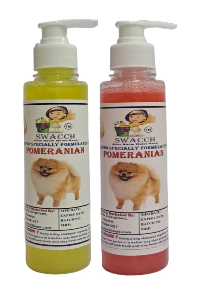 SWACCH Premium Shampoo for Pomeranian (200ML) (Combo Pack of 2) Lemon & Jasmine - Image 1