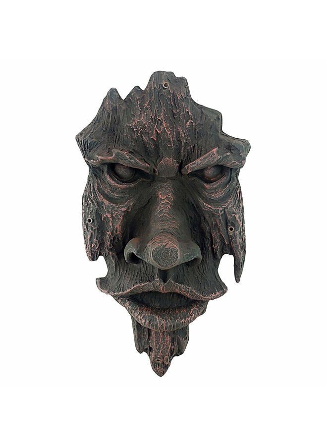 Design Toscano Nottingham Woods Greenman Tree Face Indoor/Outdoor Fantasy Wall Sculpture, 15 inches tall, Cast Stone Resin, Woodtone Finish - Image 2