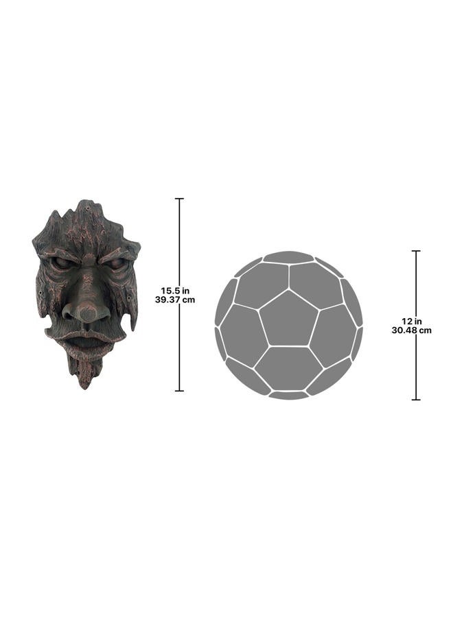 Design Toscano Nottingham Woods Greenman Tree Face Indoor/Outdoor Fantasy Wall Sculpture, 15 inches tall, Cast Stone Resin, Woodtone Finish - Image 3
