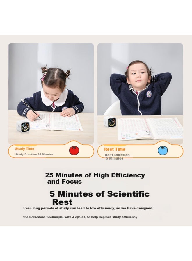 Llano Flip Timer, Learning Visual Time Management Tool, Four-In Children'S Self-Discipline Device, Timed Smart Alarm, Countdown Reminder, Wake-Up Time, Small Square Tk3 - Image 3