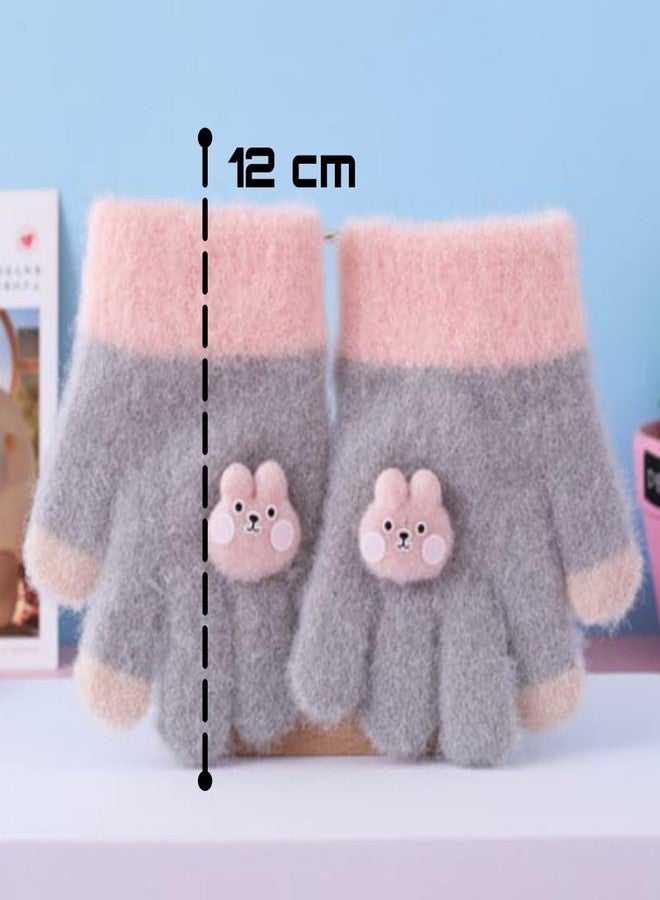 REFFER Baby Winter Cap; Winter Cap for Baby; Kids Cap; Baby Cap; Woolen Three Layers Warm Fabric for Baby boy (in, Age, 6 Months, 24 Months, 6 Month to 3 Years, Grey (Caps+Gloves)) - Image 2