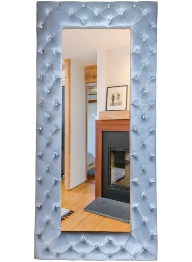 R2R FURNITURE Full Length Mirror With Fabric Upholstered Frame (Matching Your Bed)  - Image 1