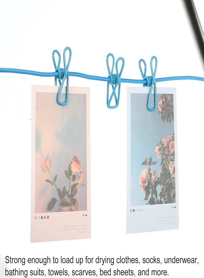 Marrkhor Portable Clothesline with 12 Clips, 6 Feet Windproof Washing Line Stretchy Laundry Clothes Line for Backyard Hotel Travel Camping Indoor Outdoor, 3-Piece (Multicolour) - Image 4