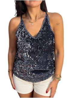 VENTIUP Sequin Blouse Dark Blue  - Image 1