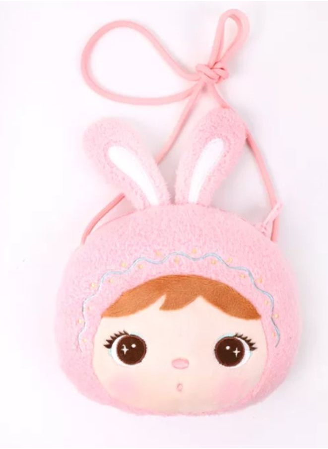 Metoo Cute Little Baby Plush Shoulder Bags Wallets For Girls Plush Shoulder Bags with Strap for Kids Coin Purses Cute Princess Handbags Kids Accessories for Girls Pink  - Image 1