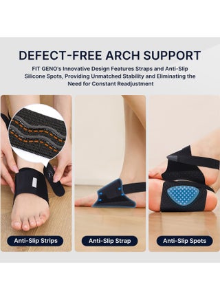 Arch Support Braces for Plantar Fasciitis Relief Upgraded Non-Slip Wearable Arch Support w/Built-in Orthotics Adjustable Bands W/Gel Pads for Flat Feet High Fallen Arch - view 4