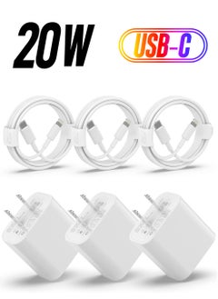 USB C Charger iPhone Charger Fast Charging【MFi Certified】3Pack 20W Type C Wall Charger Block with 6FT Long USB C to Lightning Cable Compatible for iPhone 14Pro/13 Pro/12/12 Pro Max/11/XS Max/XS/XR/X/8