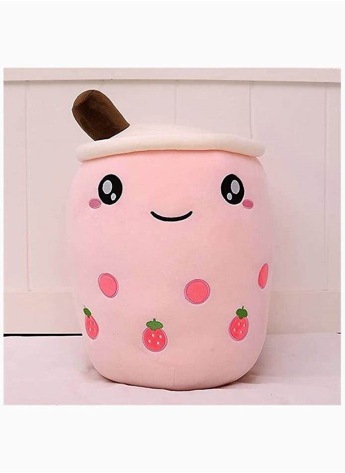 Milk Tea Cup Stuffed Boba Food Shaped Plush Toy for Kids Pink Strawberry 9.4In - Image 4