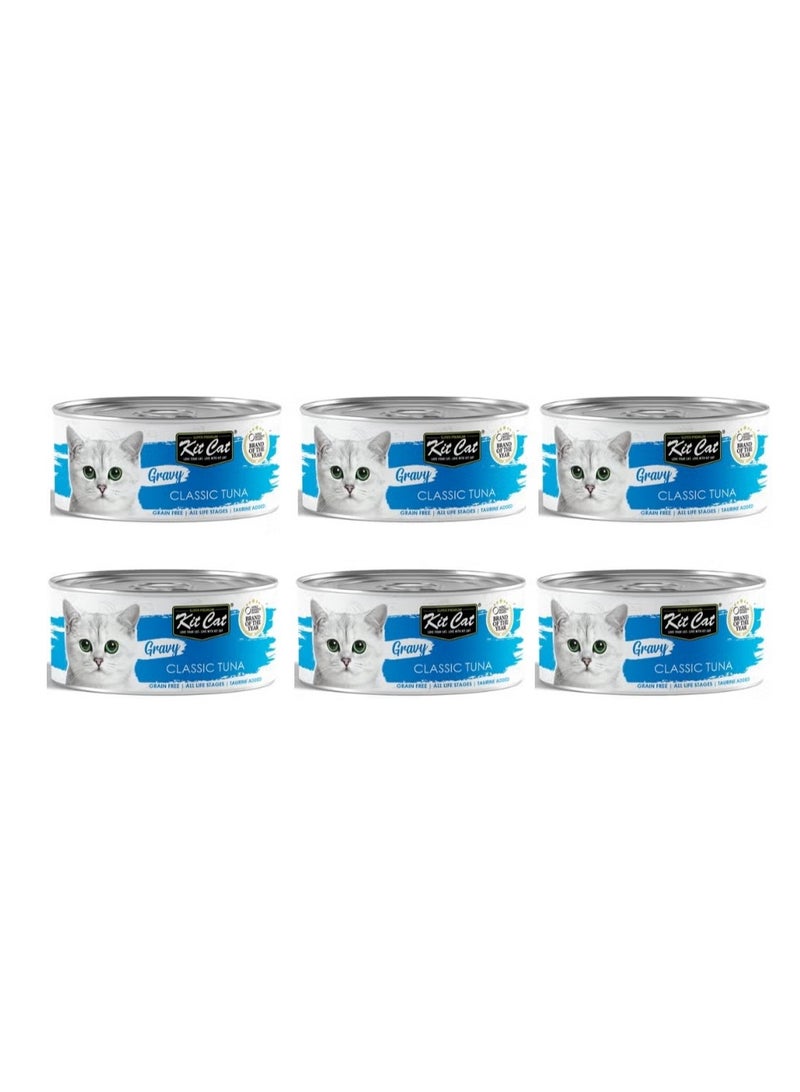 Kit Cat Cat Wet Food Classic Tuna Flavor in Gravy 70g Pack Of 6 - Image 1
