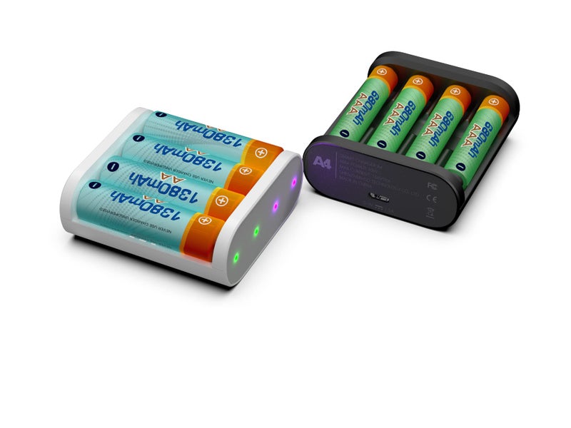 ISDT Battery Charger AA AAA Rechargeable Batteries 4-Bay Portable Smart Charger Fast Charging USB Input Port for 1.2V NiMH NiCd 1.5V Li-lon LiFePO4 Batteries with Bluetooth APP Connection (Black) - Image 3