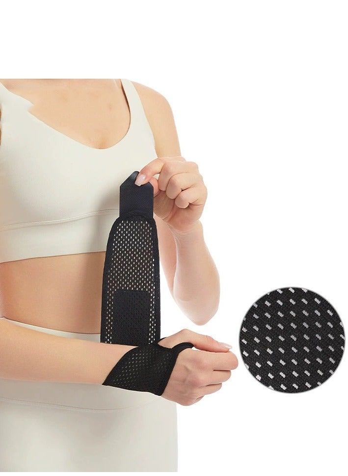 DURKU Elastic Wrist Support with Strap, Wrist Brace Basic Sport Slim Carpal Tunnel Support, Wrist Compression Wrap Adjustable Wrist Strap Relieves Wrist Pain, Tendonitis (Black)  - Image 4