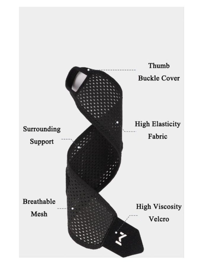 DURKU Elastic Wrist Support with Strap, Wrist Brace Basic Sport Slim Carpal Tunnel Support, Wrist Compression Wrap Adjustable Wrist Strap Relieves Wrist Pain, Tendonitis (Black)  - Image 5