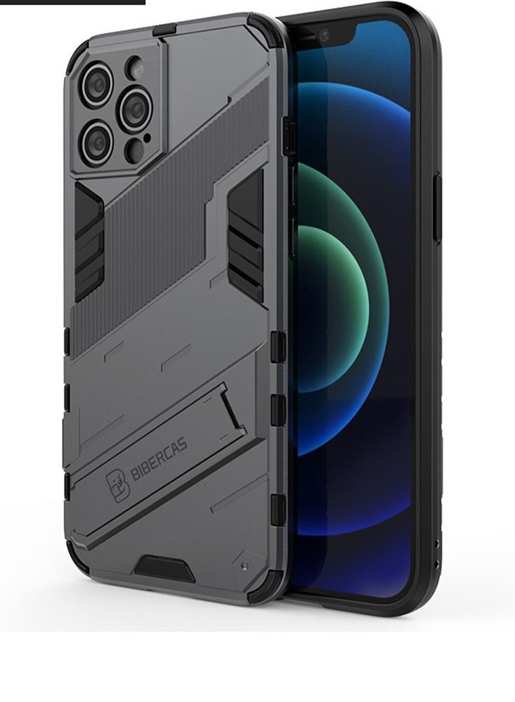 BIBERCAS Suitable For Iphone Mechanical Style Hide Bracket Fine Hole Anti Falling Phone Shell