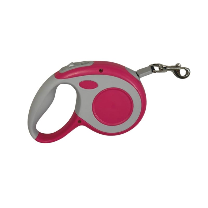 Healing Leaf Hug&Wag's Retractable Dog Leash | Heavy Duty Leash for Pets with 360° Tangle Free Design| Strong Nylon Tape, Anti-Slip Handle,One-Click Brake Pause |Small&Medium (5m Blue) 16.5ft (Pink Colour) - Image 1