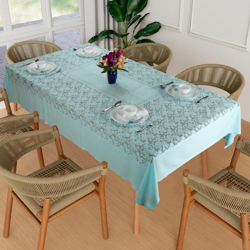 Homerz Premium 6 to 8 Seater Dining Table Cloth for Home, Durable and Thick Polycotton Fabric (Hazenut Aqua, 60x90 inch- 6 to 8 Seater) - Image 5