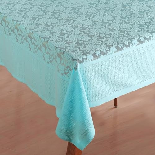 Homerz Premium 6 to 8 Seater Dining Table Cloth for Home, Durable and Thick Polycotton Fabric (Hazenut Aqua, 60x90 inch- 6 to 8 Seater) - Image 2
