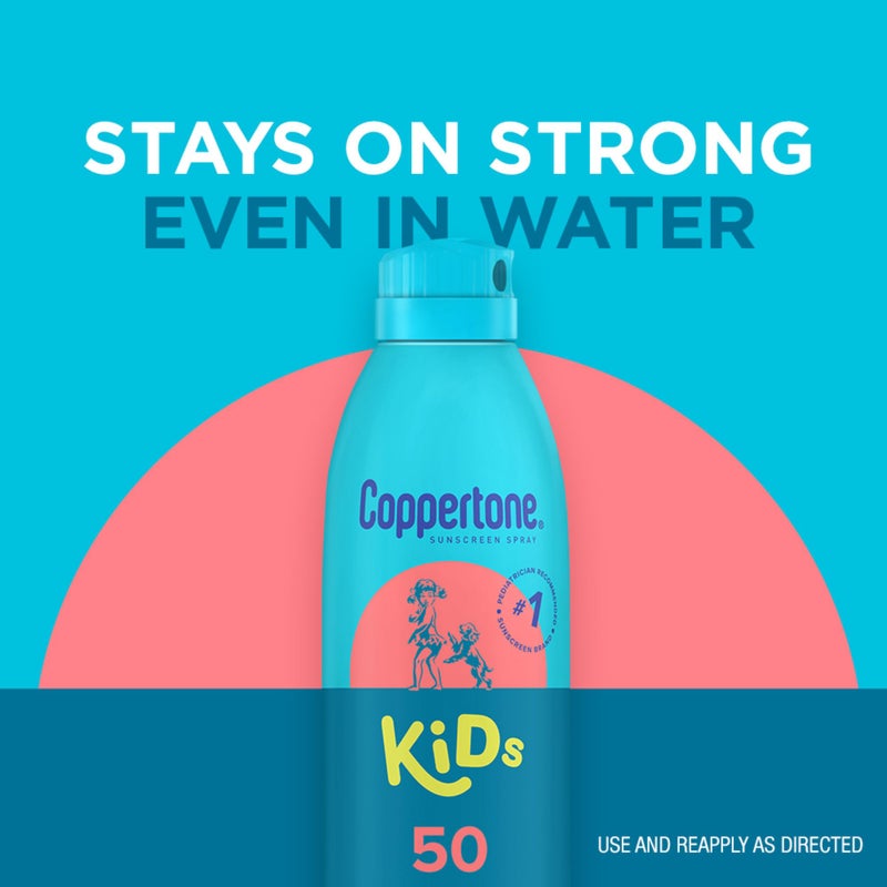 Coppertone Sunscreen Spray SPF 50, Broad Spectrum, Water Resistant for Kids, #1 Pediatrician Recommended Brand, 5.5 Ounce (Pack of 2) - Image 2