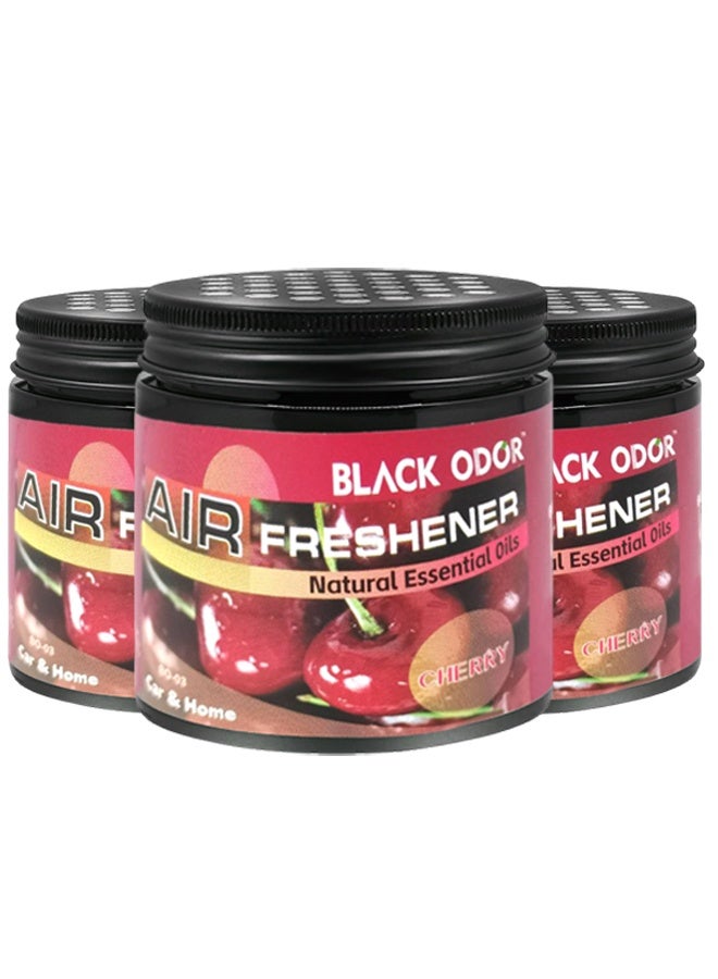 رائحة سوداء عبوة من 3 قطع جل معطر للجو (برائحة الكرز BO-03) بوزن 180 جم - زيوت عطرية طبيعية - للسيارة والمنزل - Image 1