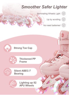 sway Kids Roller Skate Shoe Set, Adjustable Inline skates with Full Light Up Wheels Outdoor Fun 3 Size, for 3-7 Years Girls and Boys Beginners  - Image 4