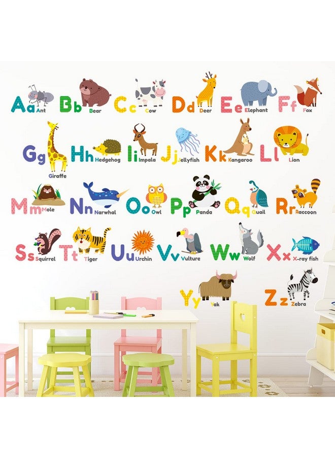 Decowall Ds81614 Colourful Animal Alphabet Abc Kids Wall Stickers Wall Decals Peel And Stick Removable Wall Stickers For Kids Nursery Bedroom Living Room Décor - Image 1