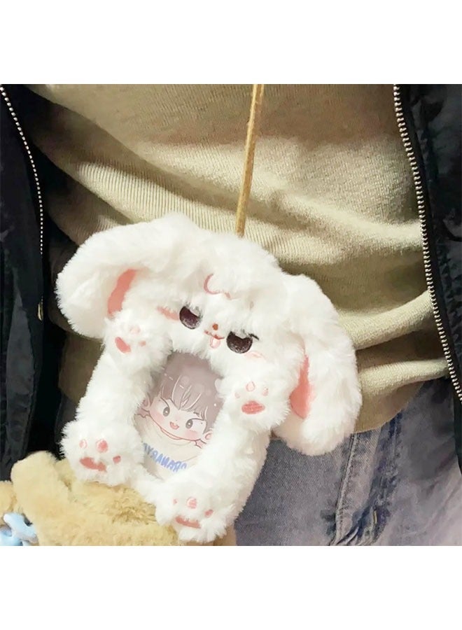 Realfrog Kpop photocard Holder bag ID card protective cover cartoon plush card holder pendant compatible with ive/BTS three-inch small card - Image 2