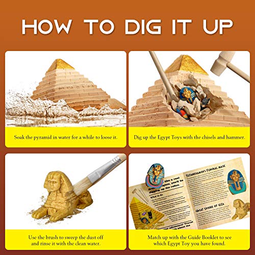 XXTOYS Pyramids Dig Kit, Ancient Egyptian Civilization Civilization Excavation Set Including Mummy Case Sun God Great Sphinx and More, STEM Science Educational Toys Archaeology Gifts for Boys & Girls - Image 5