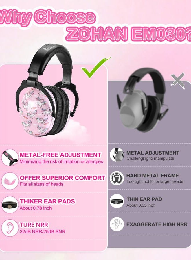 Zohan Kids Ear Protection 2 Pack, Hearing Protection Safety Ear Muffs for Children Have Sensory Issues, Adjustable Noise Reduction Earmuffs for Concerts, Fireworks, Air Shows (Nebula&Unicorn) - Image 3