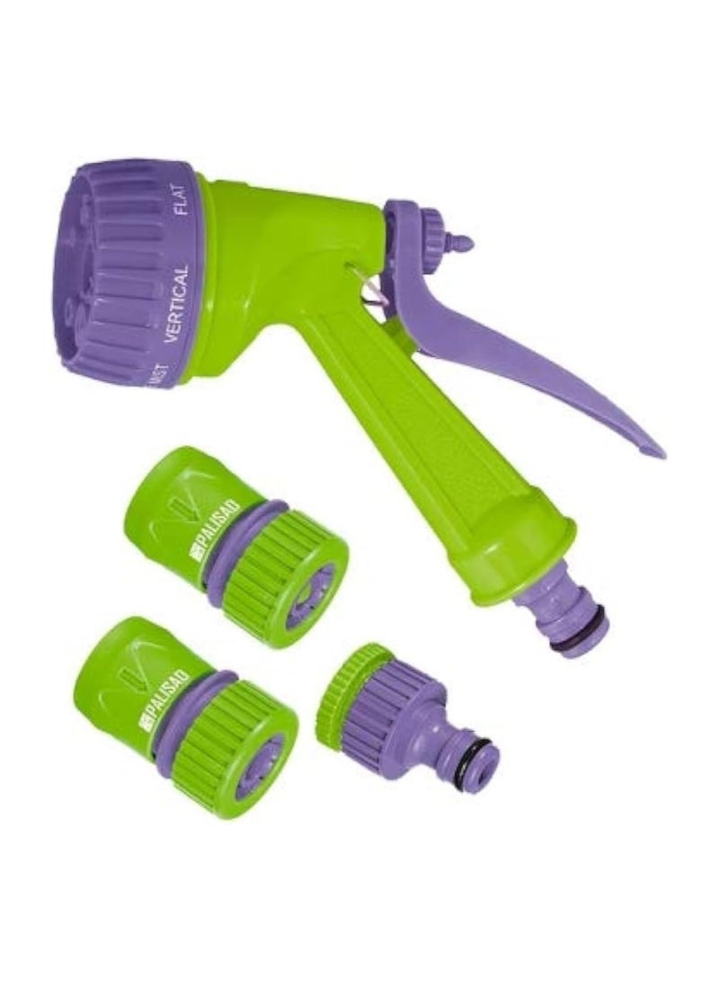 PALISAD 3/4" hose connection set (7-mode spray gun, adapter, 2 connectors)