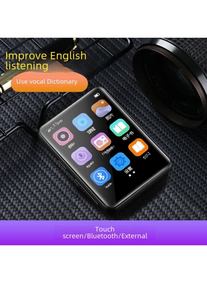 Ultra-thin Full-screen Mp3 Mp4 Portable Bluetooth Student Version Touch Screen Music Player Mp5 Mp6 Compact Digital Audio Player-Body Color:Black [2.5 Full Screen Metal] With Bluetooth Dictionary-Memory Capacity:0GB [no Memory Need To Plug In The Card To Use]]  - Image 4