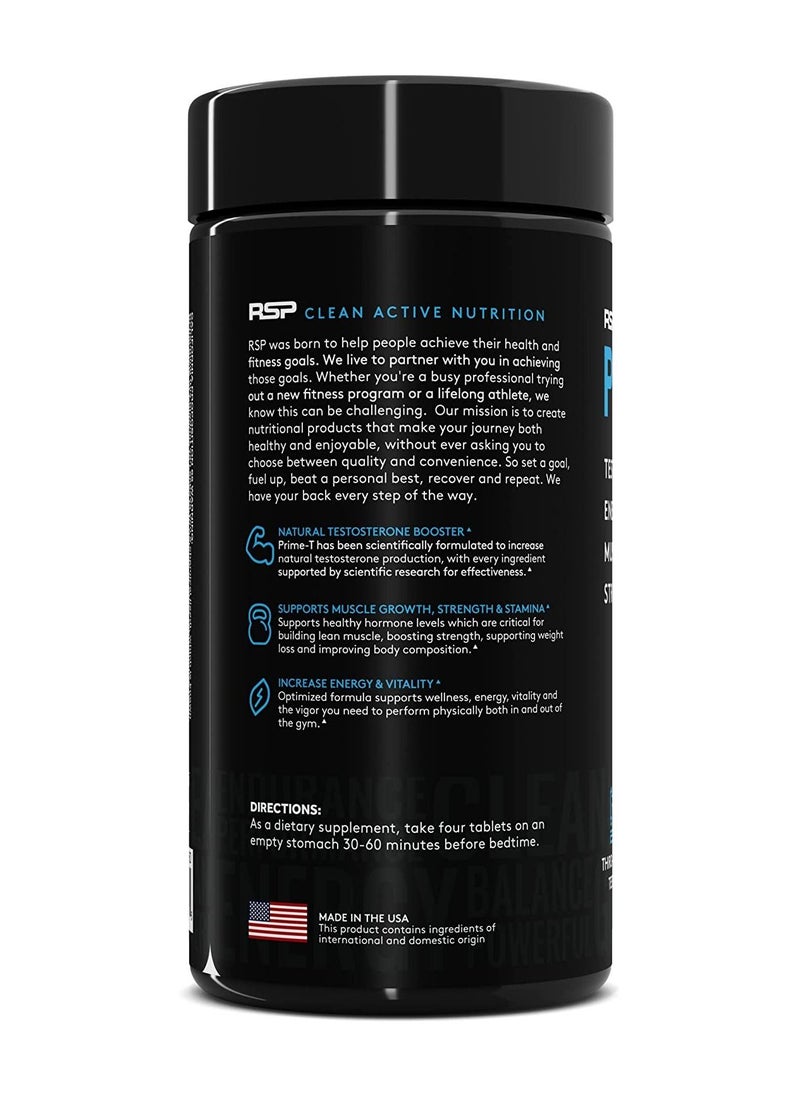 RSP - Testosterone Booster for Men Prime T Natural Test Booster Pills, Increase Free Testosterone, Lean Muscle Growth, Strength, Stamina & Healthy Sleep, Scientifically Proven Ingredients, 30 Servings - Image 1