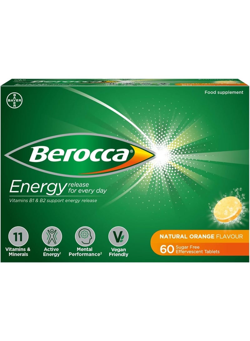 Berocca Energy Orange Effervescent Tablets 60 Count