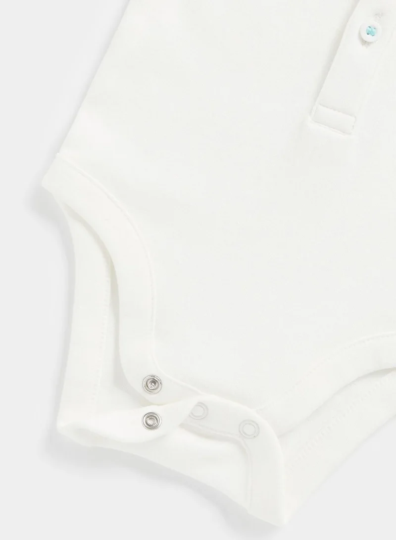 mothercare Check Bibshorts and Bodysuit Set