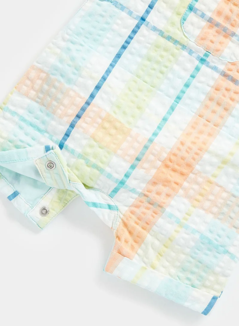 mothercare Check Bibshorts and Bodysuit Set