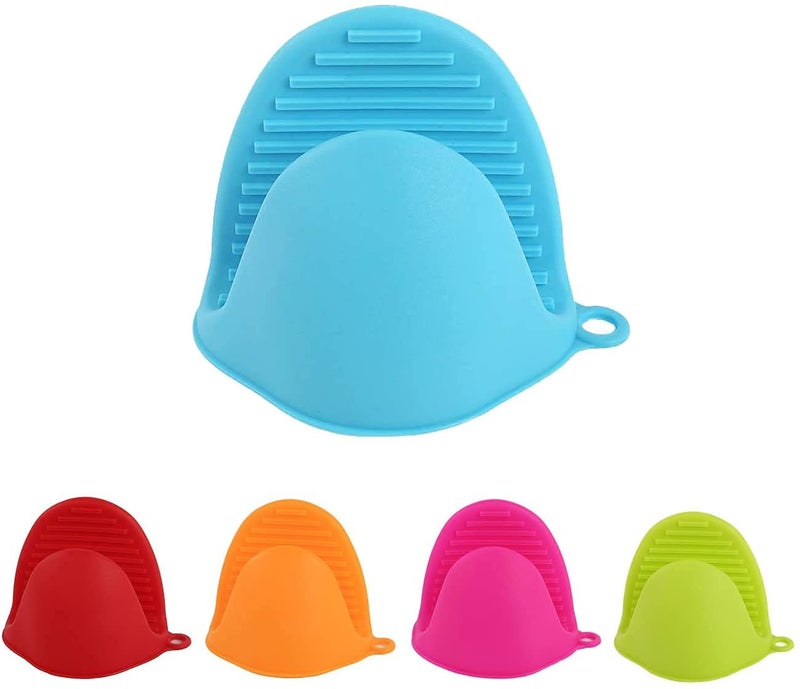 MISHTI Silicone Oven Mitts Heat Resistant Microwave Cooking Baking Tools Skid Pinch Grips Gloves Silicone Pot Holder Kitchen Barbecue Multicolor Set Of 2PcsPair  - Image 1