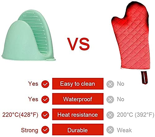 MISHTI Silicone Oven Mitts Heat Resistant Microwave Cooking Baking Tools Skid Pinch Grips Gloves Silicone Pot Holder Kitchen Barbecue Multicolor Set Of 2PcsPair  - Image 3