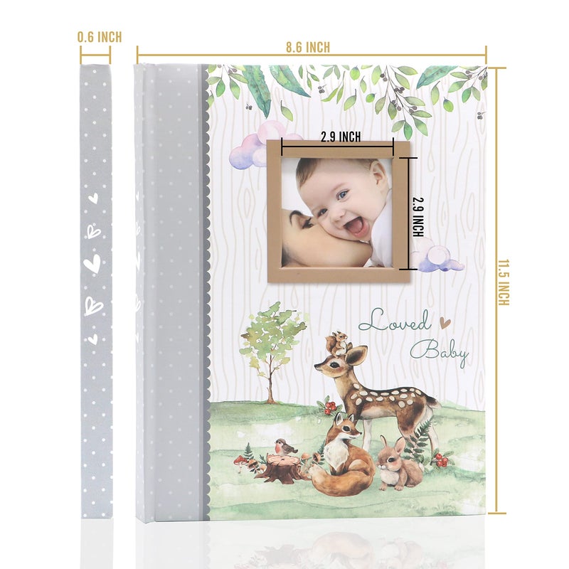 Holoary First 5 Years Baby Memory Book - 76 Colourful Illustrated Keepsake Journal Pages Record Book Album for Newborn Baby Boy or Girl, Woodland Animals Design - Image 2