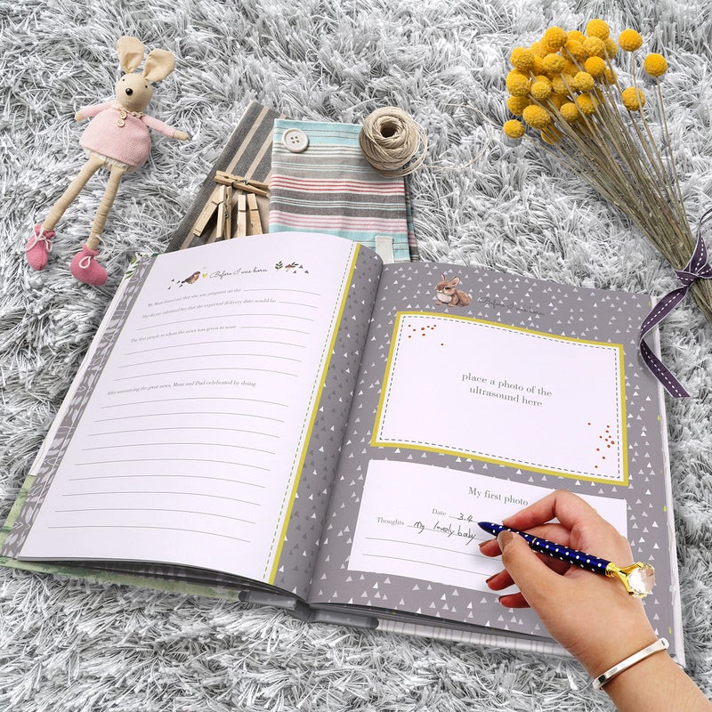 Holoary First 5 Years Baby Memory Book - 76 Colourful Illustrated Keepsake Journal Pages Record Book Album for Newborn Baby Boy or Girl, Woodland Animals Design - Image 5