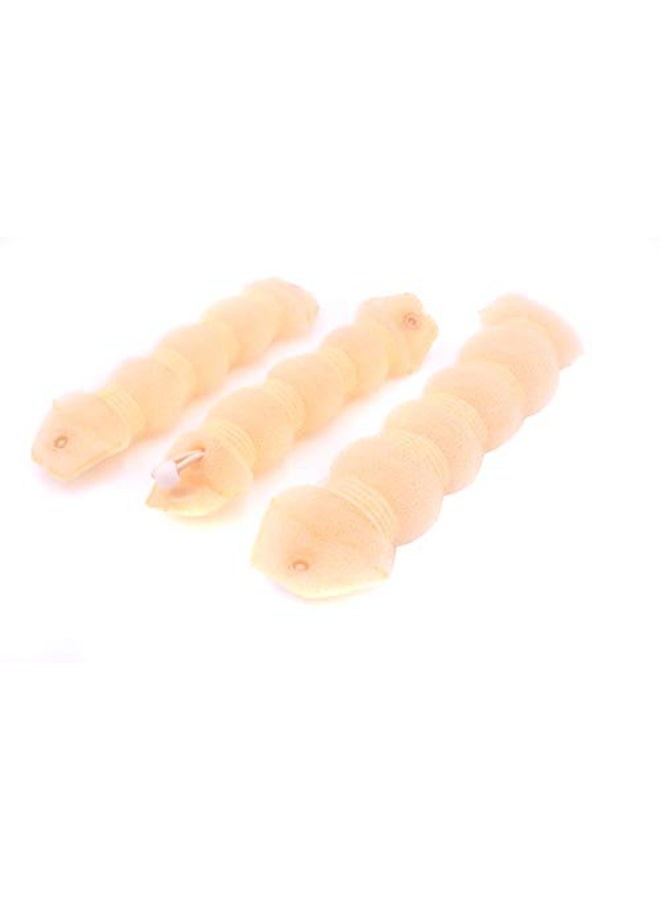 ASTRQLE Beige Magic Hair Styler and Scrunchie Set for Women Girls Hair Ring Donut Bun Updo Chignon Hairpiece 1 Large 1 Small - Image 1