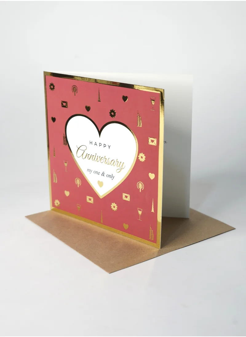 Share the Love Happy Anniversary - Gold Foil Greeting Card