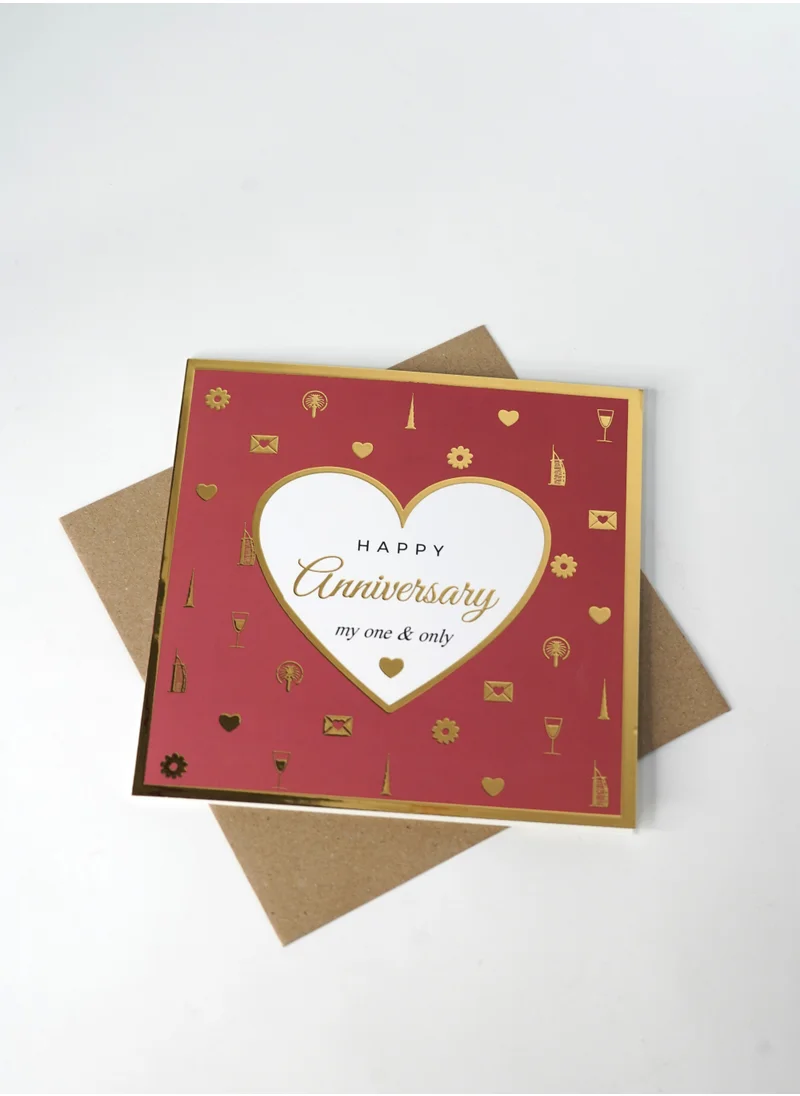 Share the Love Happy Anniversary - Gold Foil Greeting Card