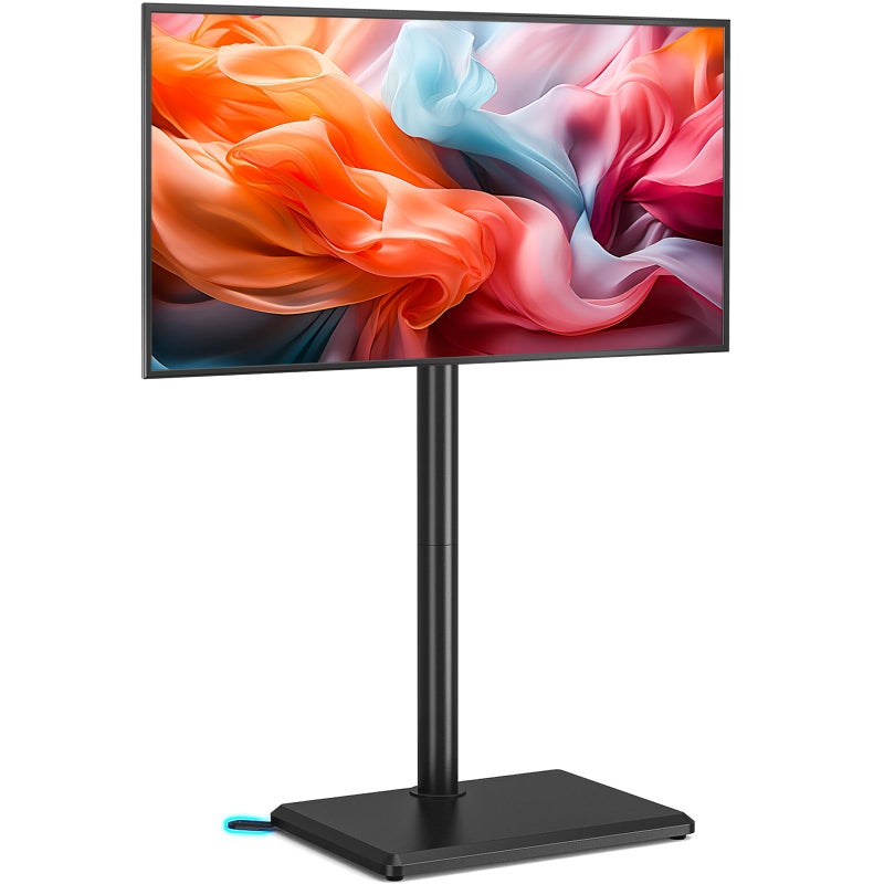 Rfiver Swivel Floor TV Stand with Mount for 32-60 inch TVs up to 88 lbs, Height Adjustable Tall TV Stand with Wood Base, Saving Space Design for Bedroom, Living Room and Corner, Max VESA 400x400mm - Image 1