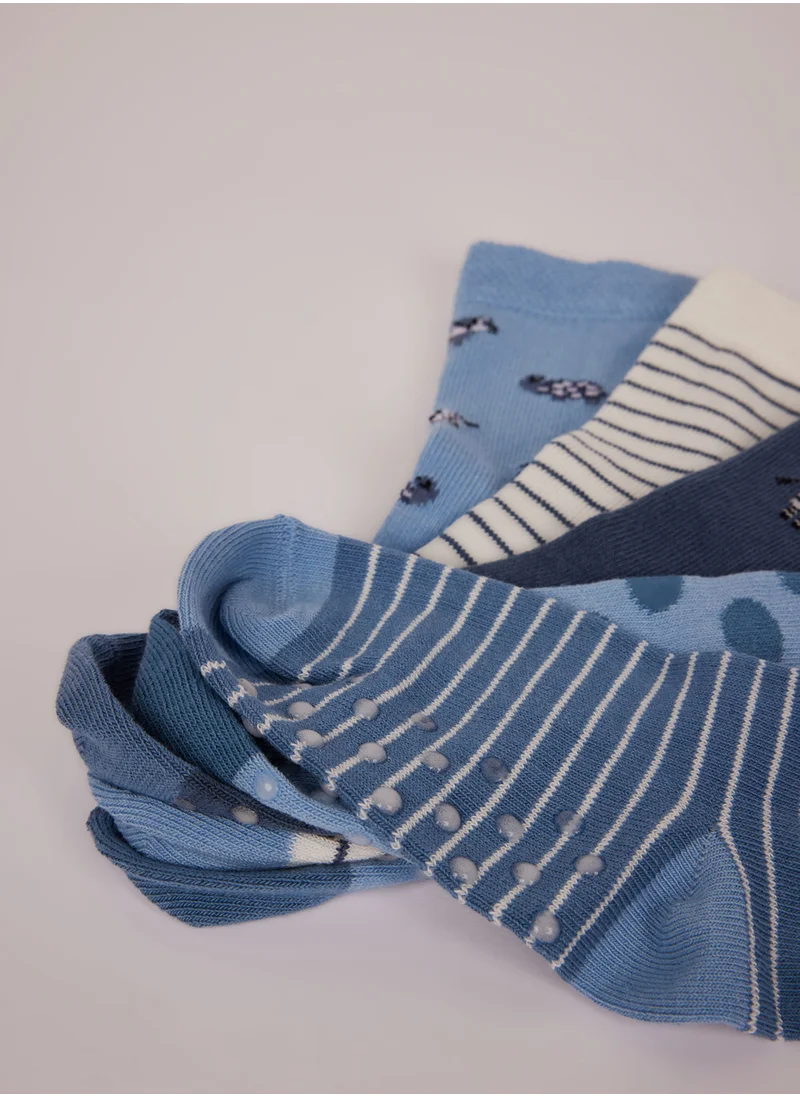 ديفاكتو 5-Pack Cotton Non-Slip Sole Long Socks